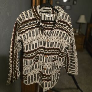 Handmade in Ecuador 100% Lambswool Hooded Sweater–  Oversized M